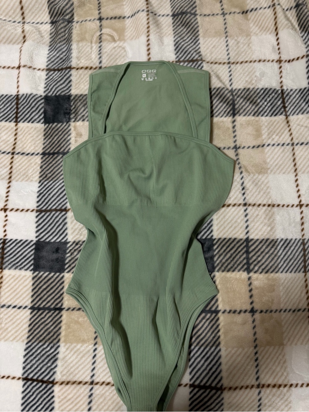 Ribbed Bodysuit in Sage Green - XL LIKE NEW